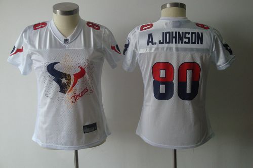 Texans #80 A.Johnson White 2011 Women's Fem Fan NFL Jersey